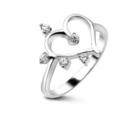 Heart Shaped Silver Ring CSR-49